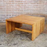 Vintage Scandinavian coffee table from the 1970s, made of pinewood, minimal