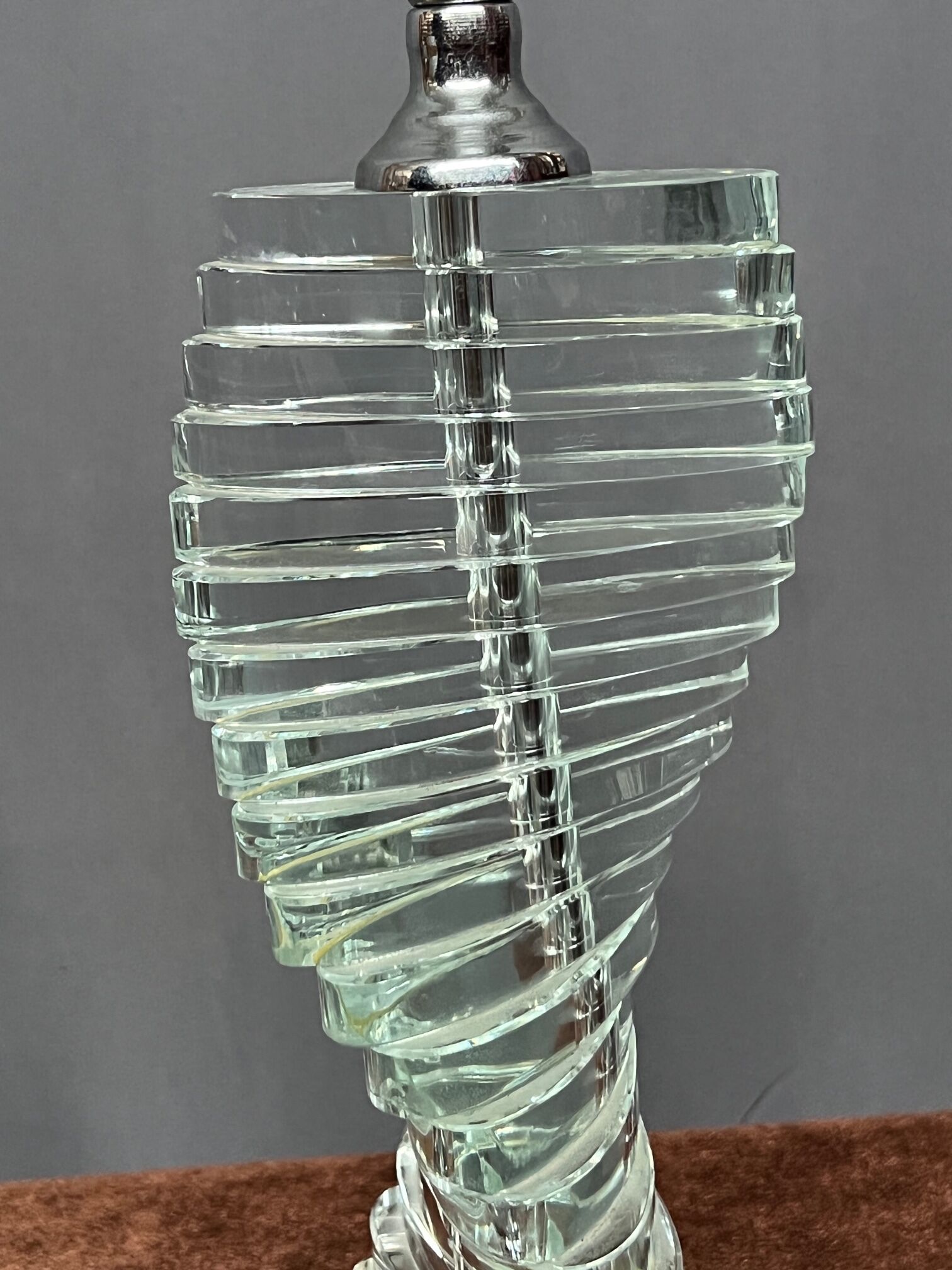 Pair of lamps, massive crystal