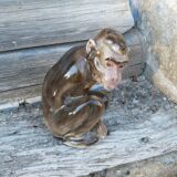 Porcelain monkey old animal statuette Germany? coppenhagen?