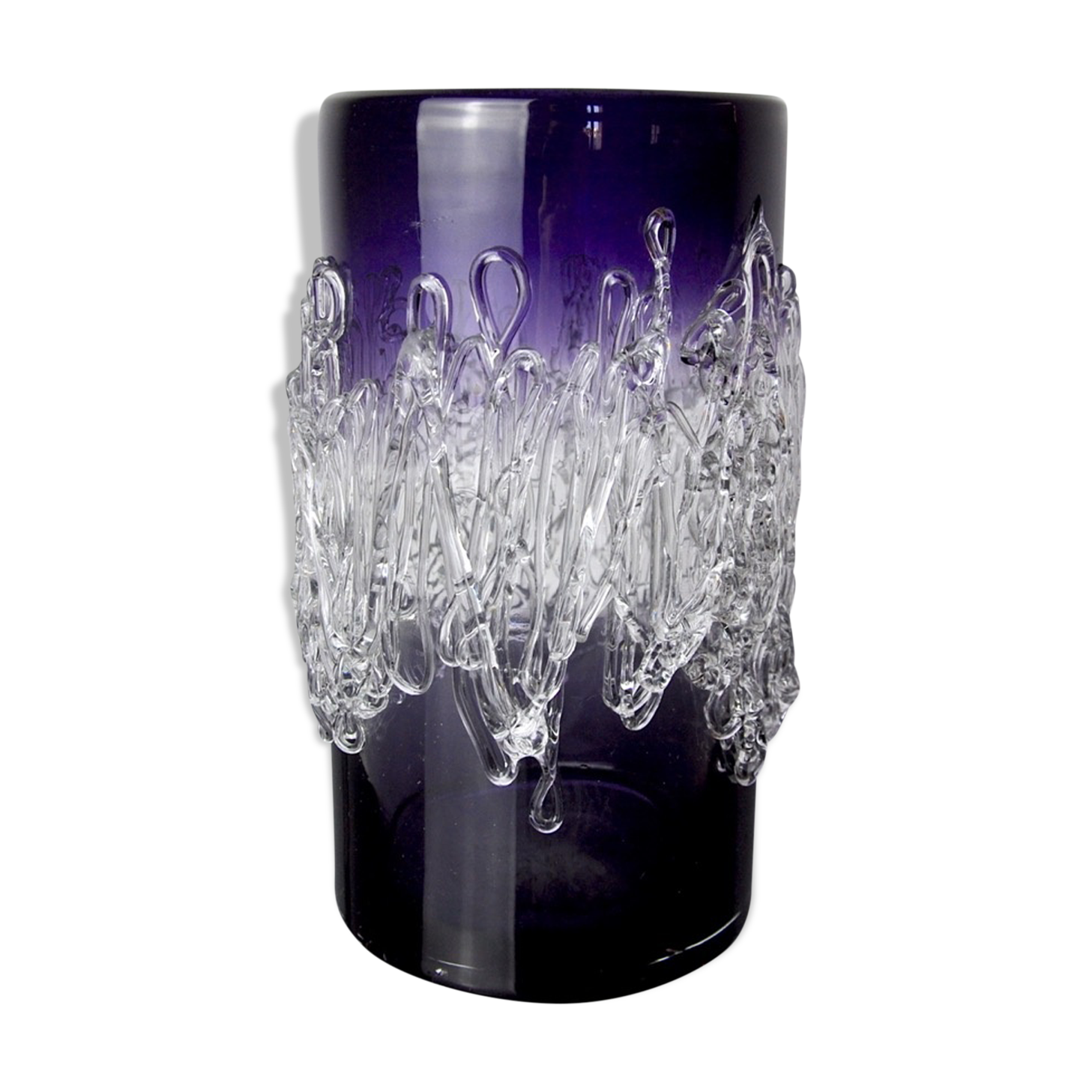 Purple seguso vase in murano glass, Italy, 1960