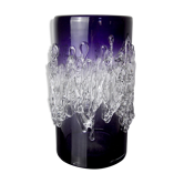 Vase seguso violet en verre de murano, italie, 1960