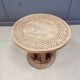African Ceremonial Chief Chair with table Hand Carved Wood 1960s