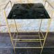 Vintage side table in brass and smoked glass, 1960