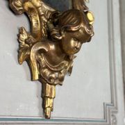 Paire de miroirs en bois sculpté et doré, Italie XIXème siècle