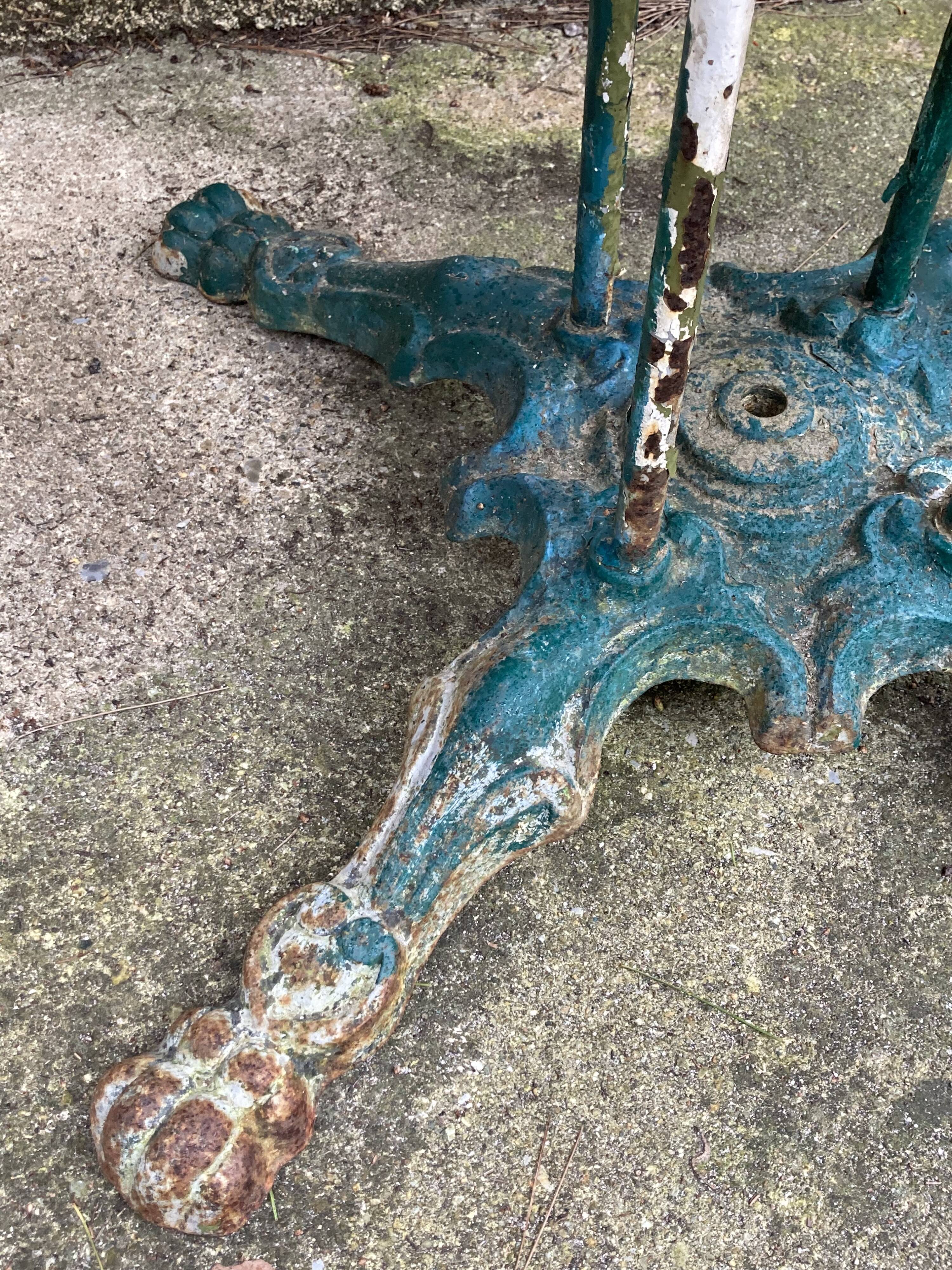 Old wrought iron garden table