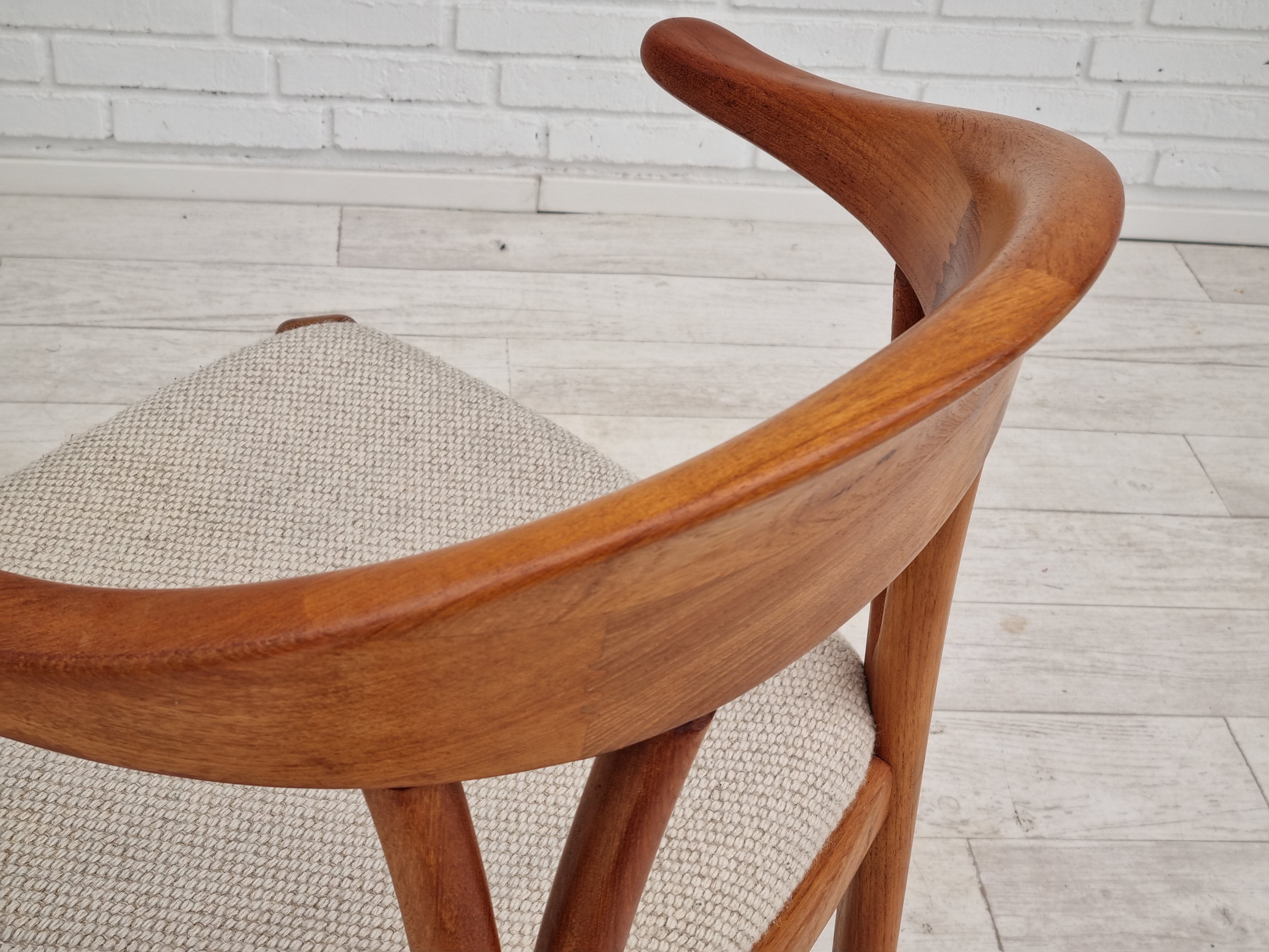 1960s, Danish design, armchair, teak wood, wool, original very good condition