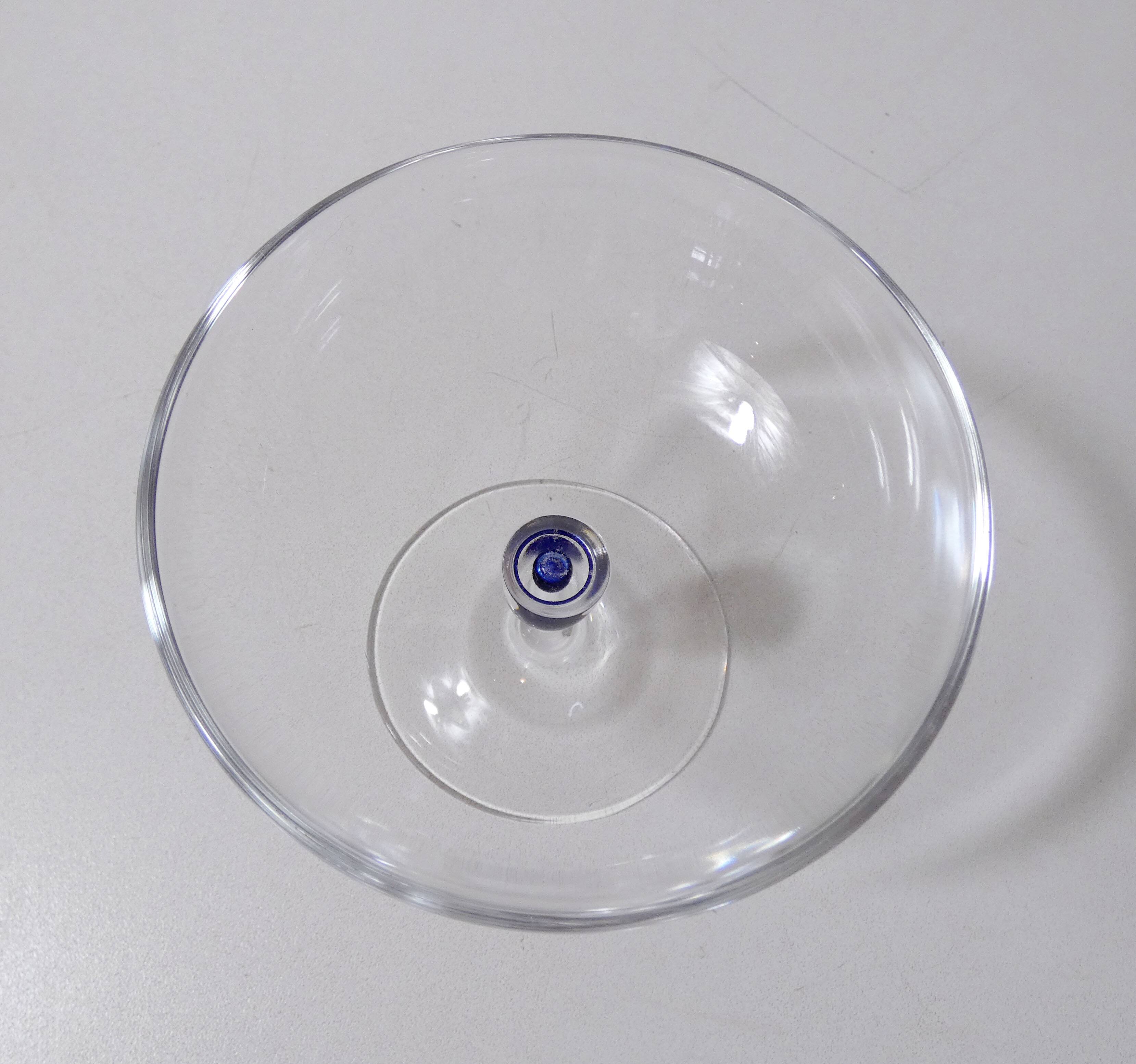6 champagne glasses in Arques crystal Venice sapphire