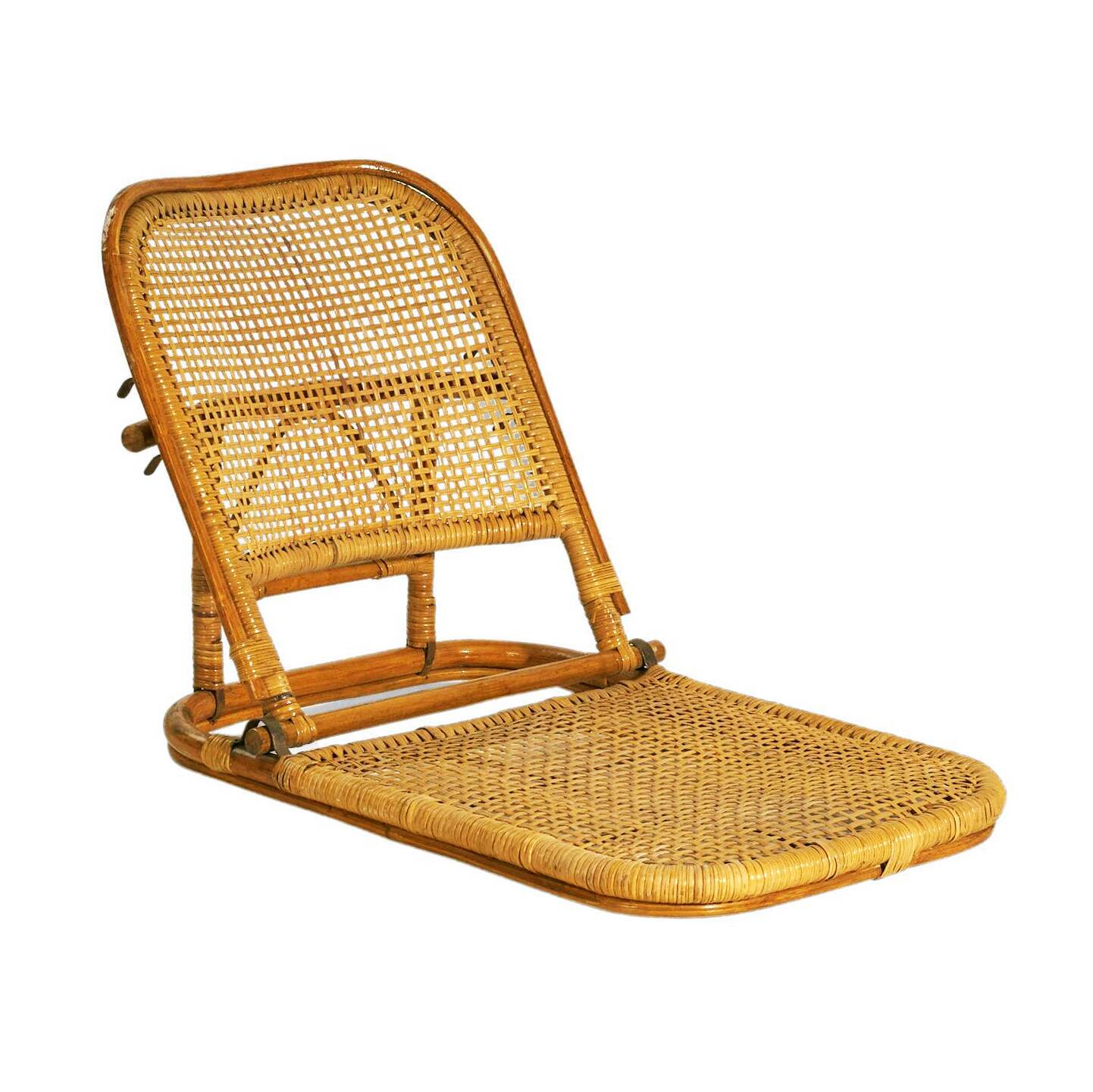 Folding rattan beach chair, USA, 1960s