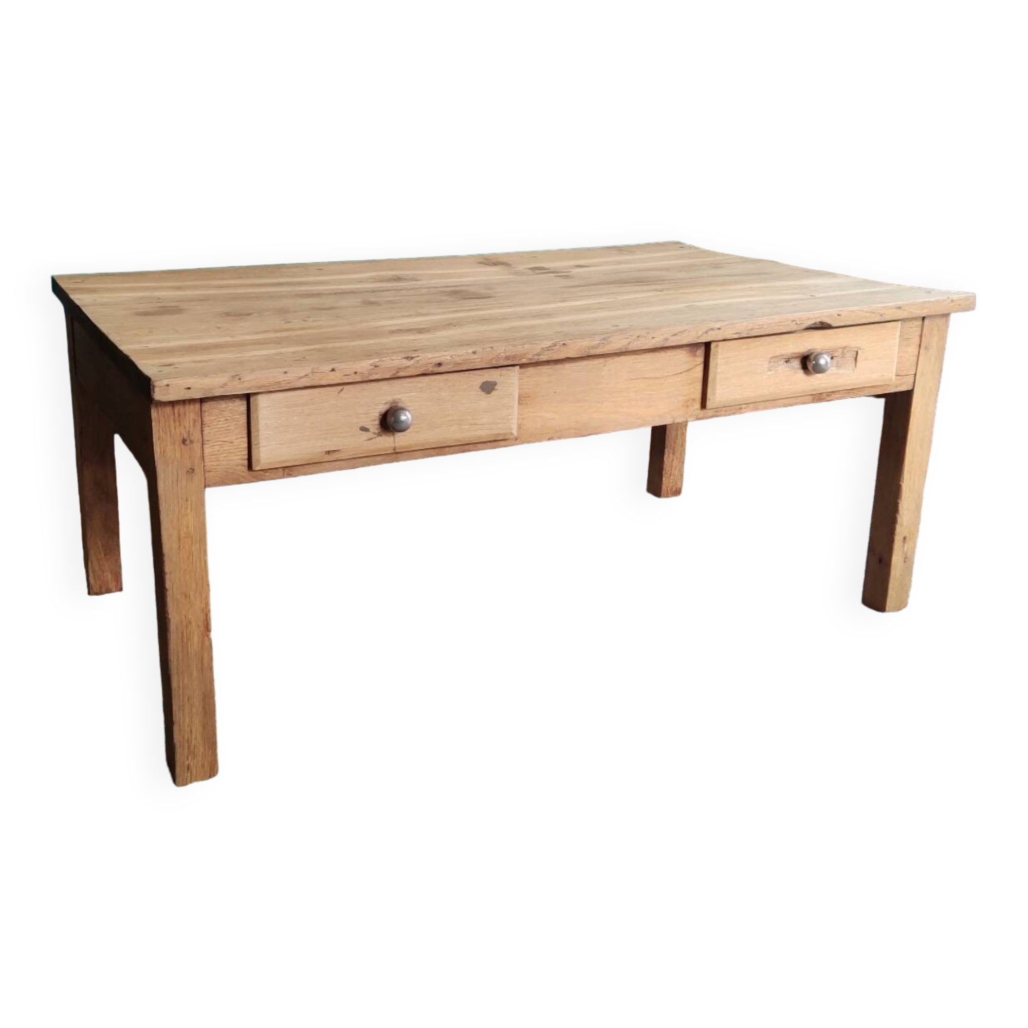 Vintage solid oak farmhouse coffee table 113x64