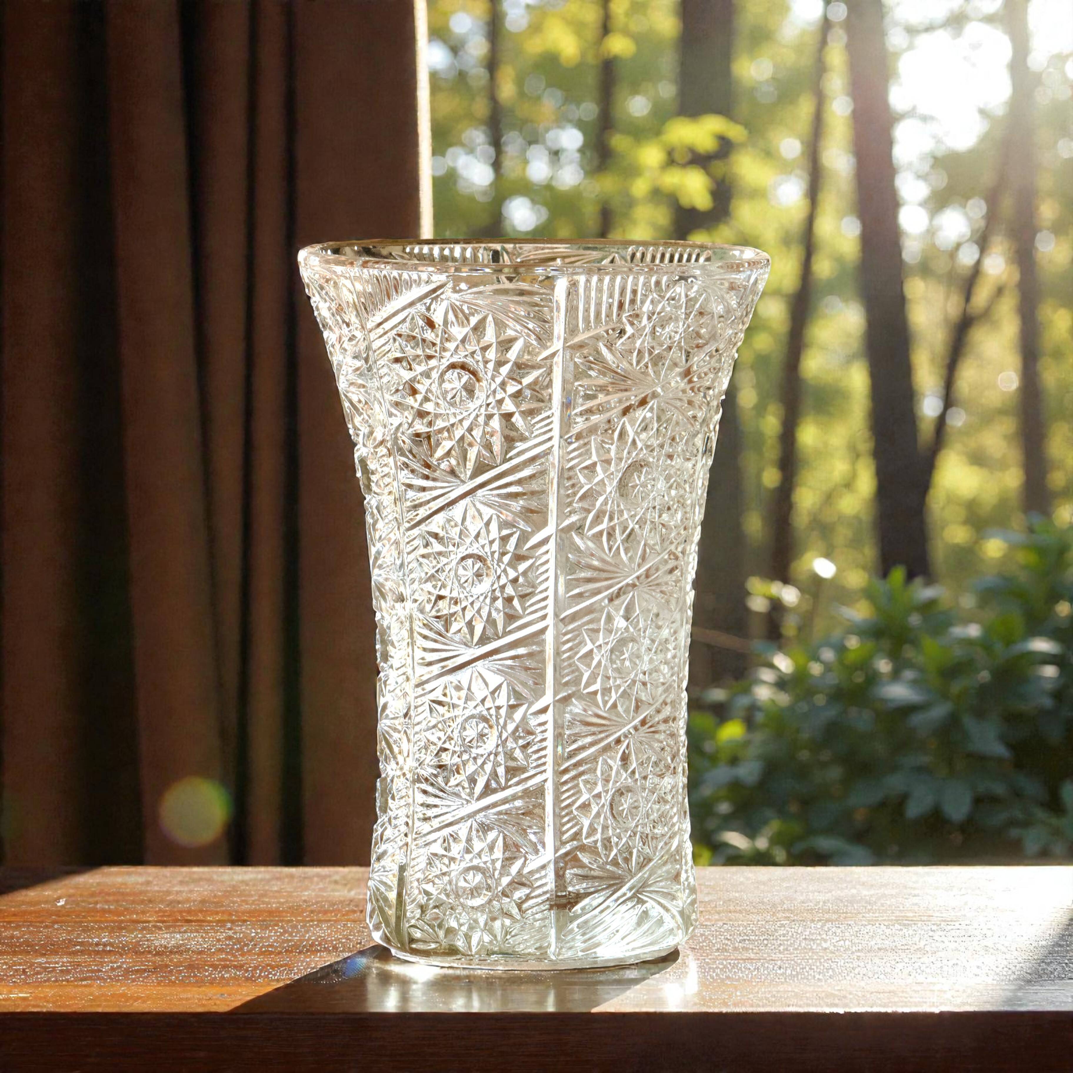 Large antique crystal vase