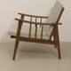 Scandinavian armchair 1960 curved armrests, mottled gray fabric