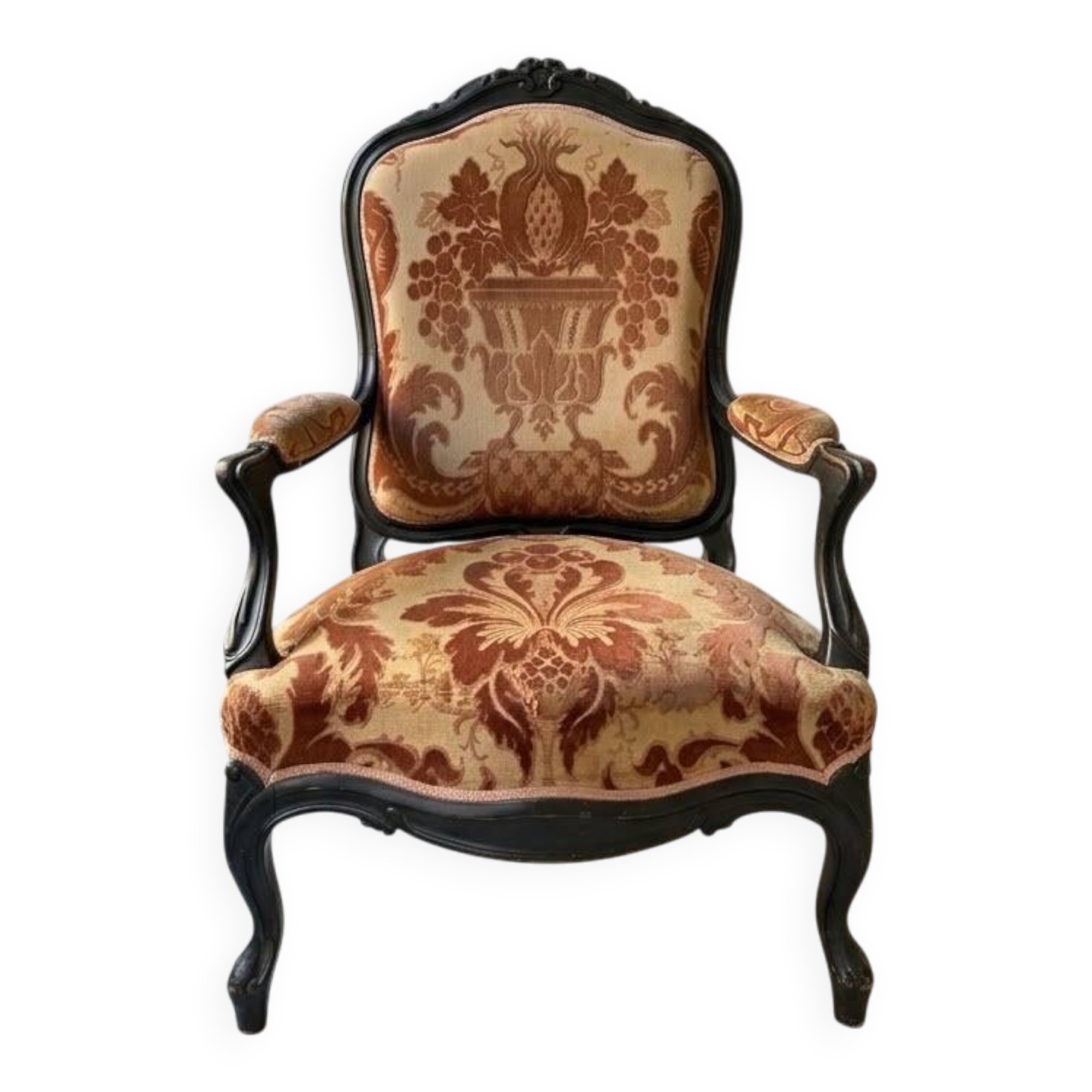 Fauteuil Louis XV Marron