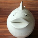 Large white fish shaped ceramic terrine - tureen with lid - Vintage