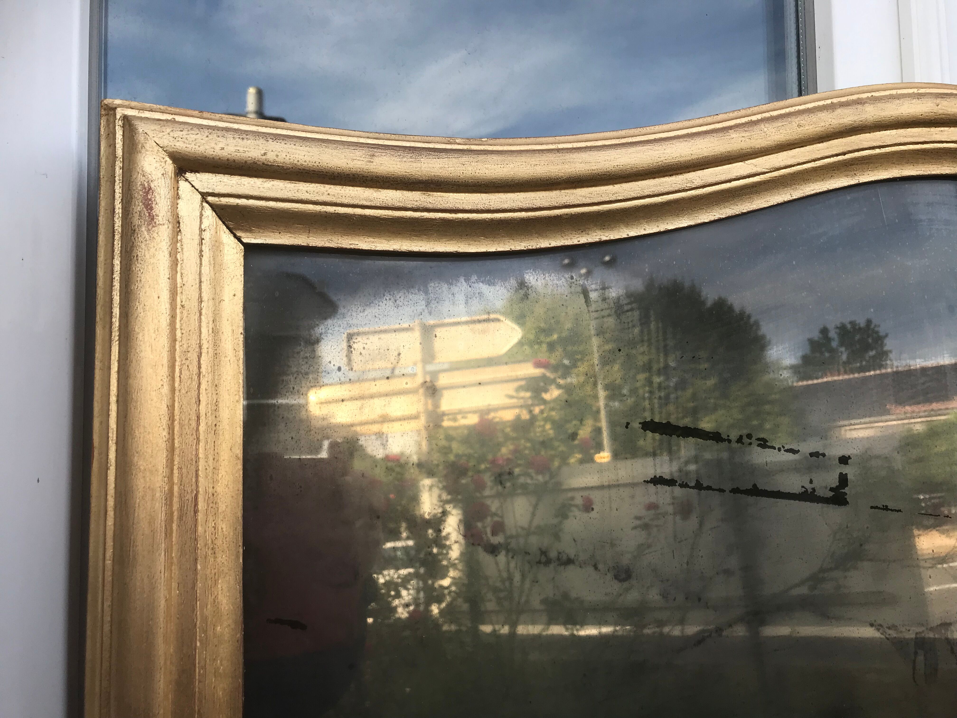 Golden mirror with sheet 151 x 103 cm