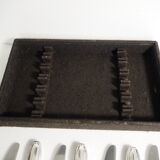 12 SFAM cheese knives in its dark chocolate case