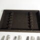 12 SFAM cheese knives in its dark chocolate case