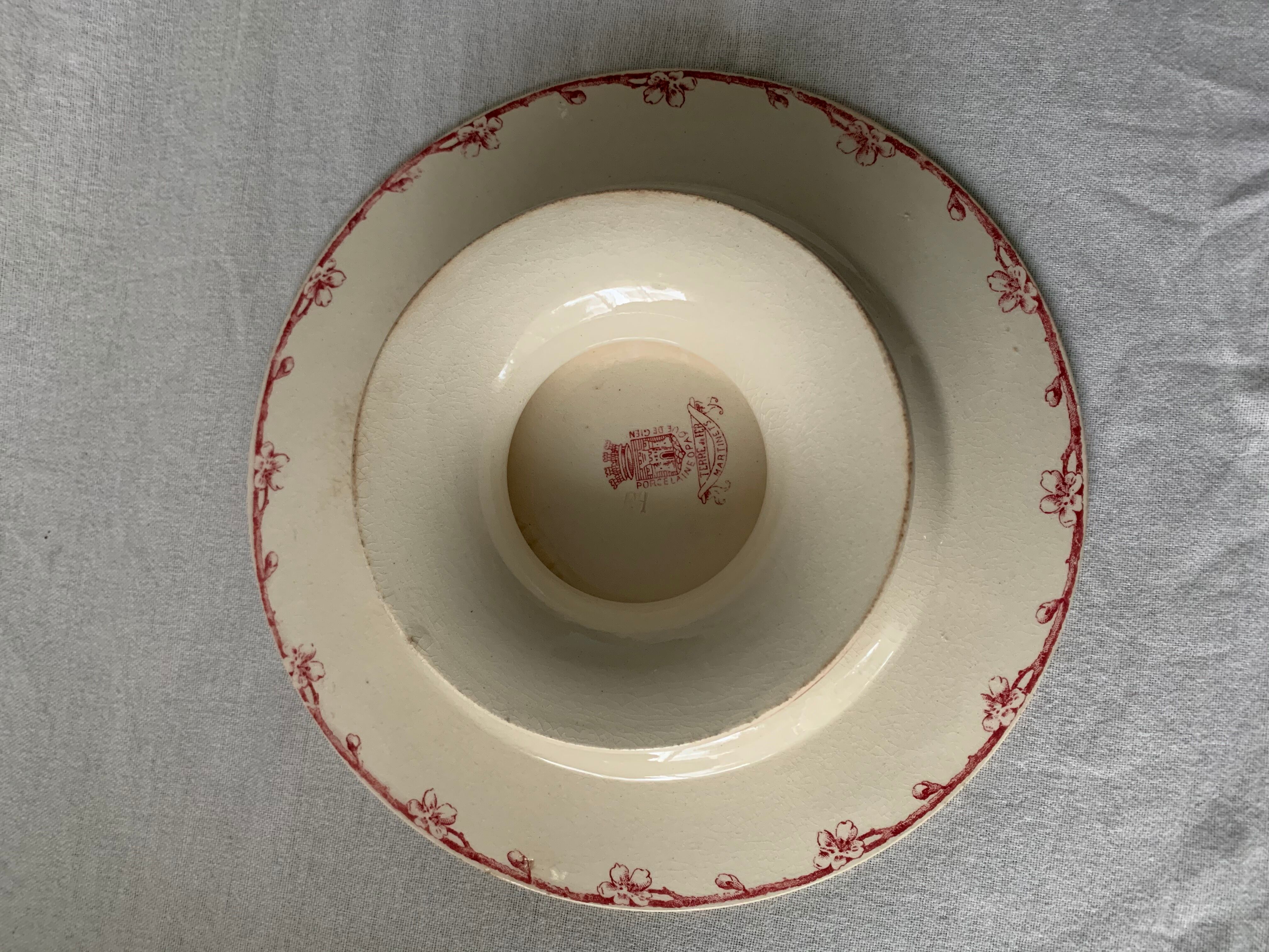 3 red compotiers Gien Iron Land The 20th century Martinets