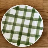 Assiettes à dessert vertes, modèle Nappe par Moulin des Loups