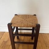 Old wood and straw stool