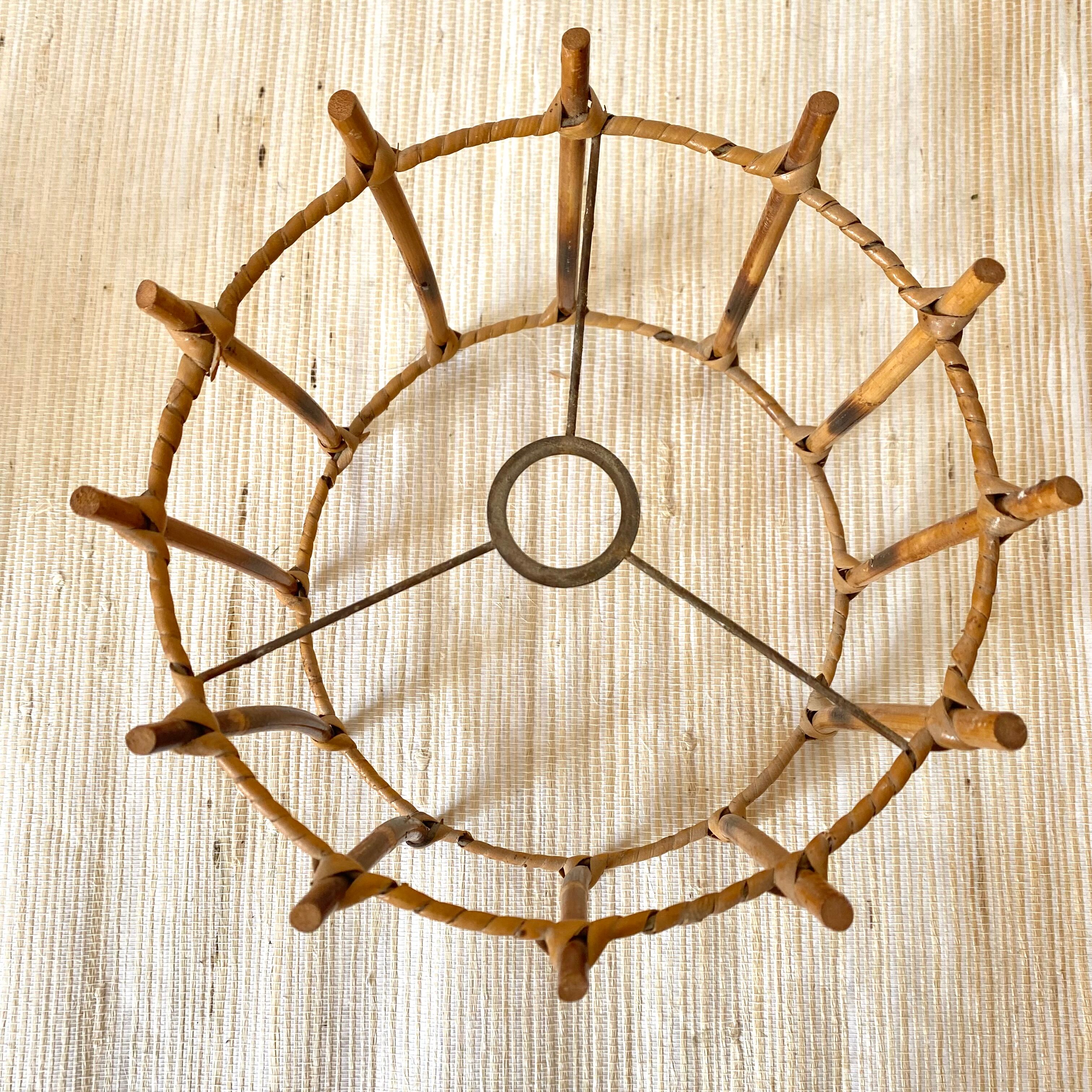 Vintage rattan lampshade