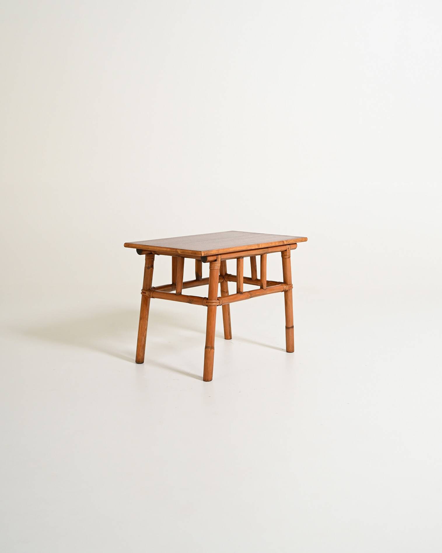 Bamboo and wood coffee table, 1960s