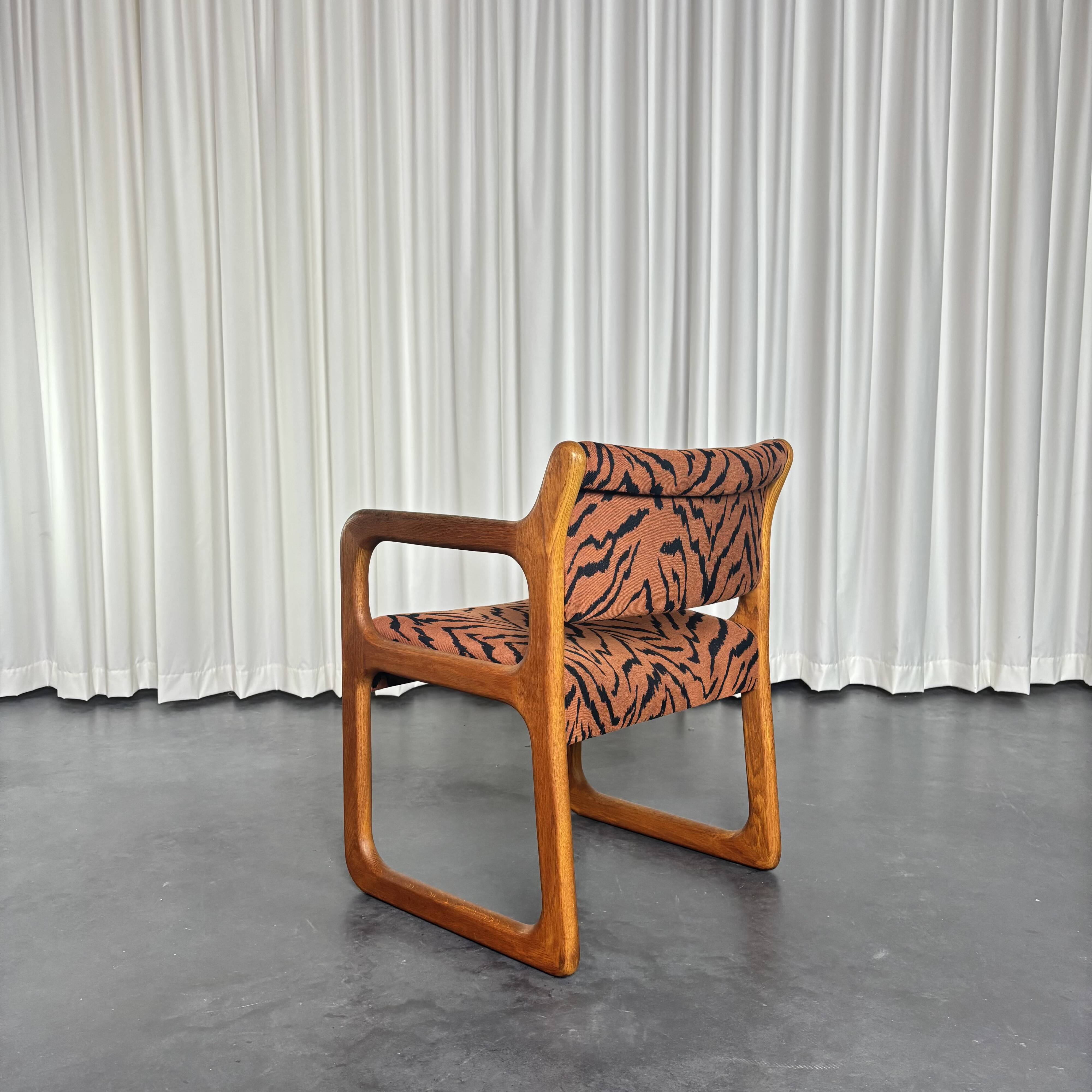 Set of 4 Scandinavian teak sled chairs