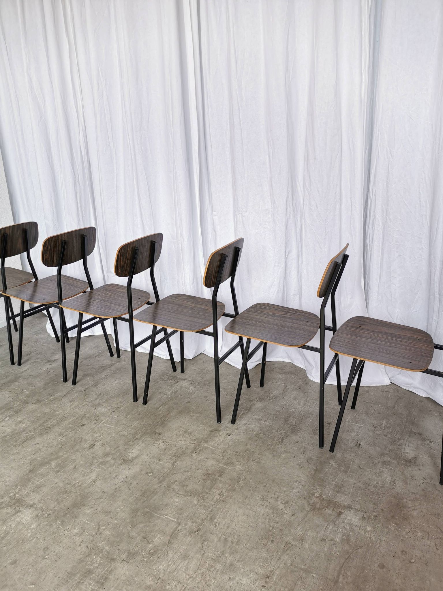 Vintage Industrial School Chairs - STOL Kamnik - 70s Yugoslavia - Set of 6