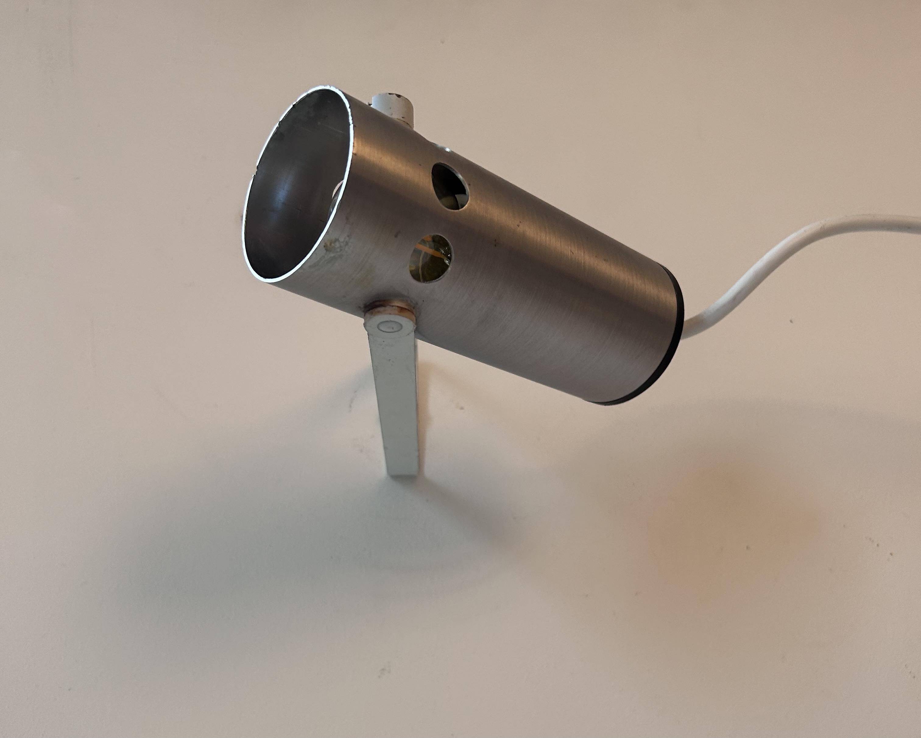 Vintage adjustable wall light, brushed metal, France 1960