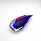 Vase Luigi Onesto Oball Sommerso Flame Blue Magenta 25cm 1.78kg Label