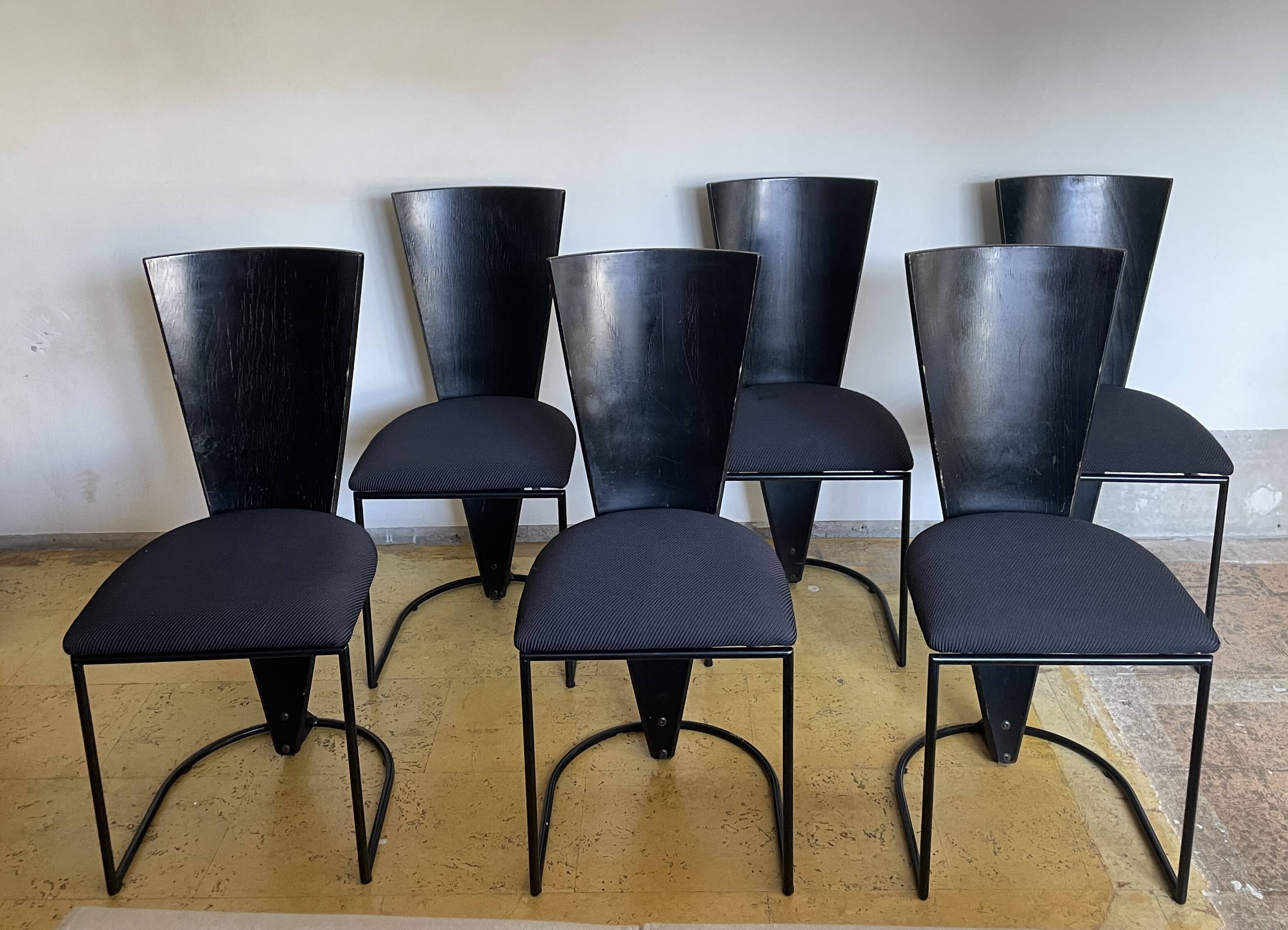 Set of 6 black Zino Memphis chairs for Harvink