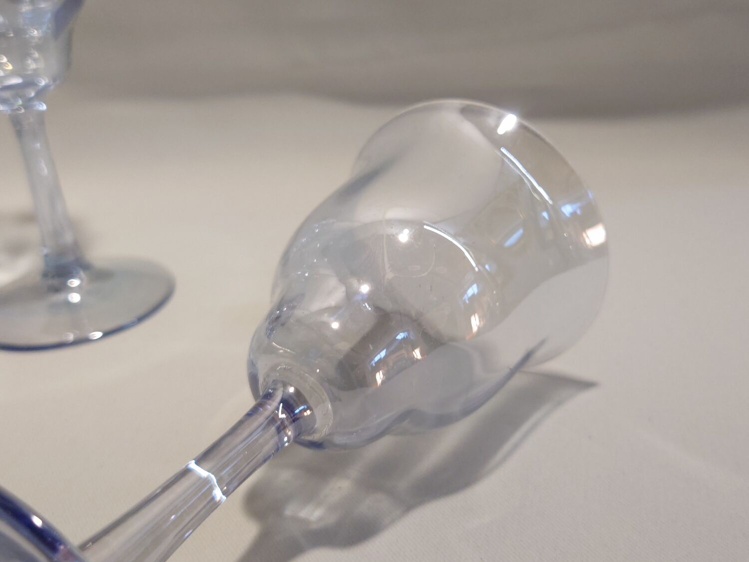 Blue crystal wine glasses x6