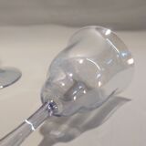 Blue crystal wine glasses x6