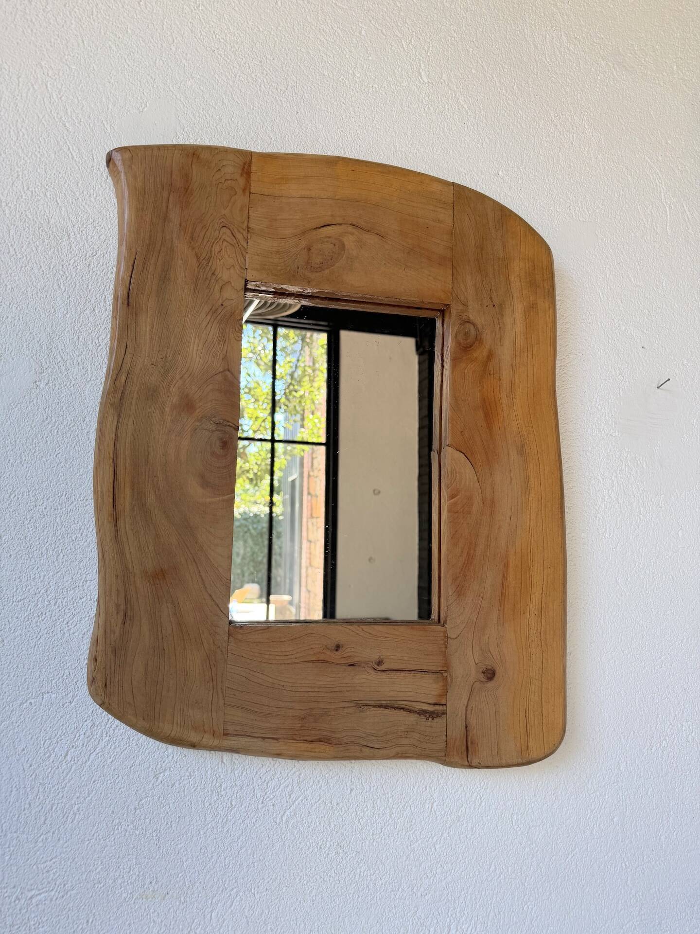 Brutalist organic mirror wood 1960s