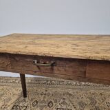 Table de ferme, bureau rustique en chêne massif et sapin, 1950