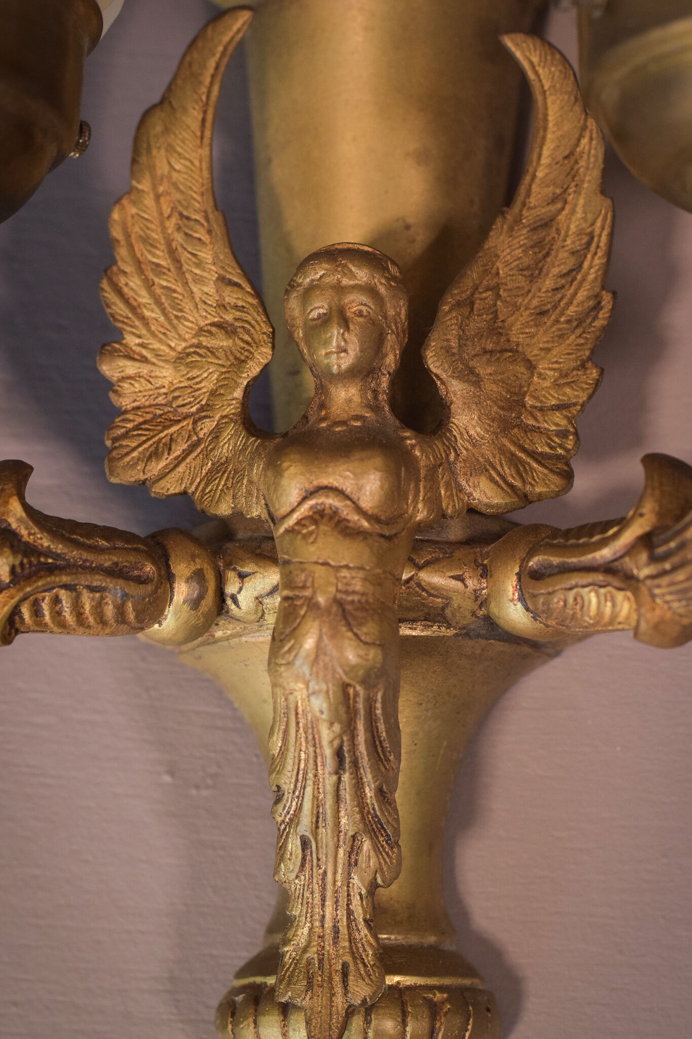 Pair of Wall Lamps with Angels