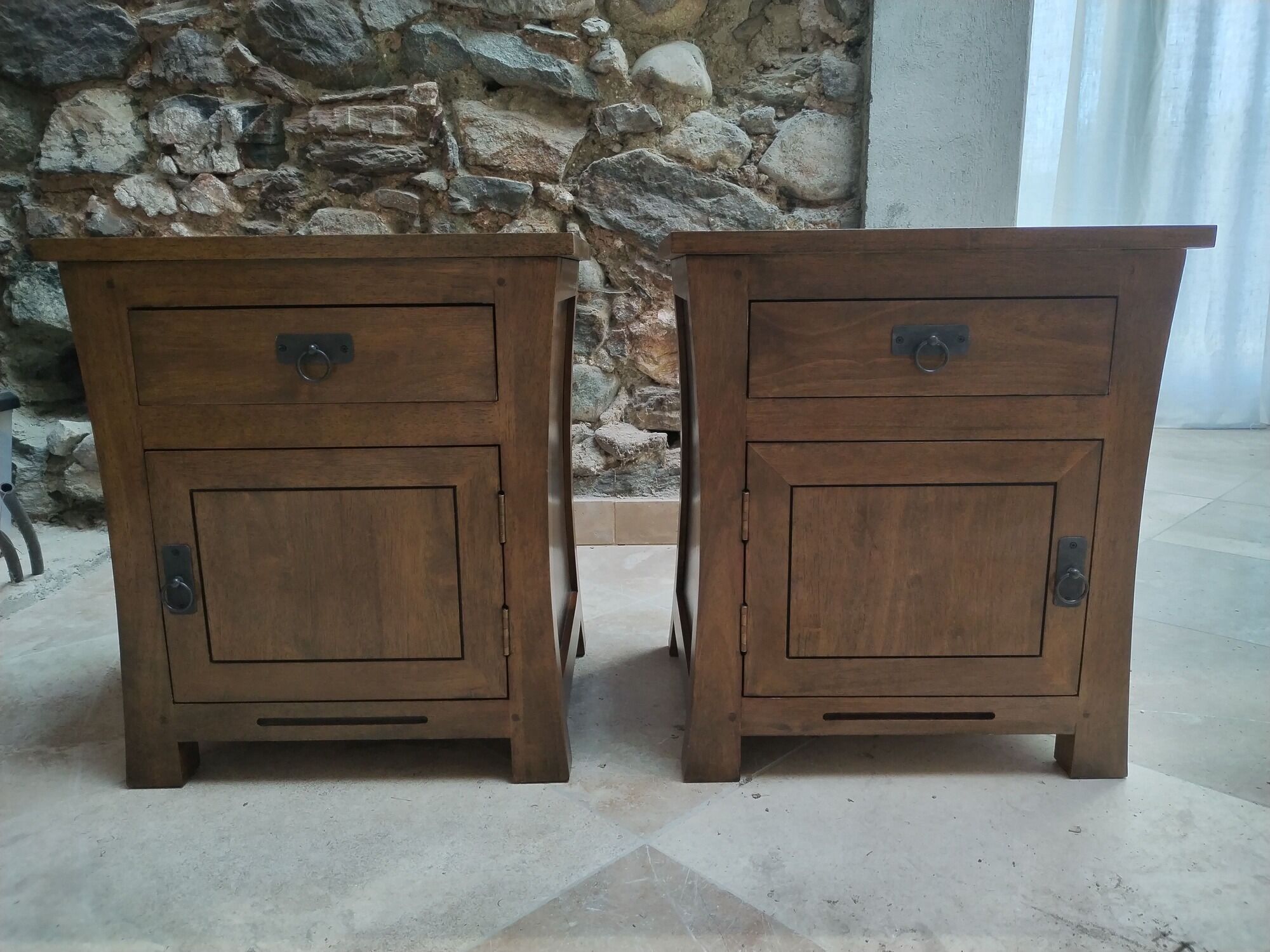 Set of 2 Indonesian bedside tables