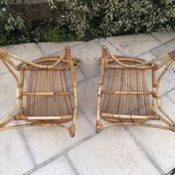 Pair of rattan chairs 60s