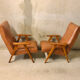 Pair of armchairs Scandinavian design feet compass vintage period 1960s