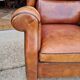 Paire de fauteuils club en cuir des années 1980
