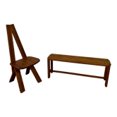 Chair and bench in solid wood