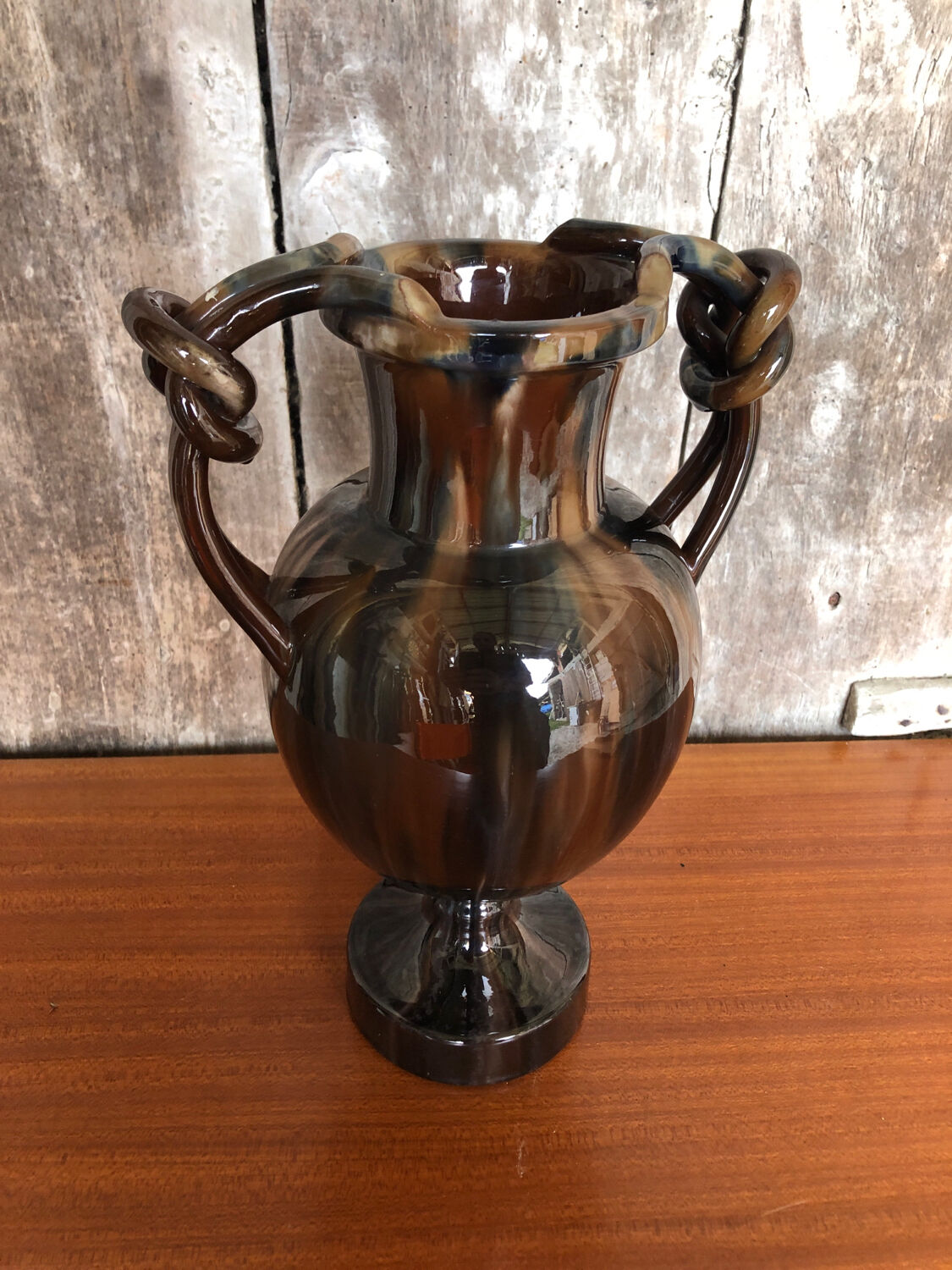 baluster vase jérôme massier de vallauris glazed terracotta