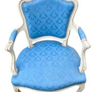 2 fauteuils Louis XV bleu