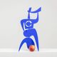Antonine de Saint Pierre. Blue “Bugler” sculpture. Contemporary.