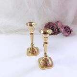 Pair of small brass candlesticks