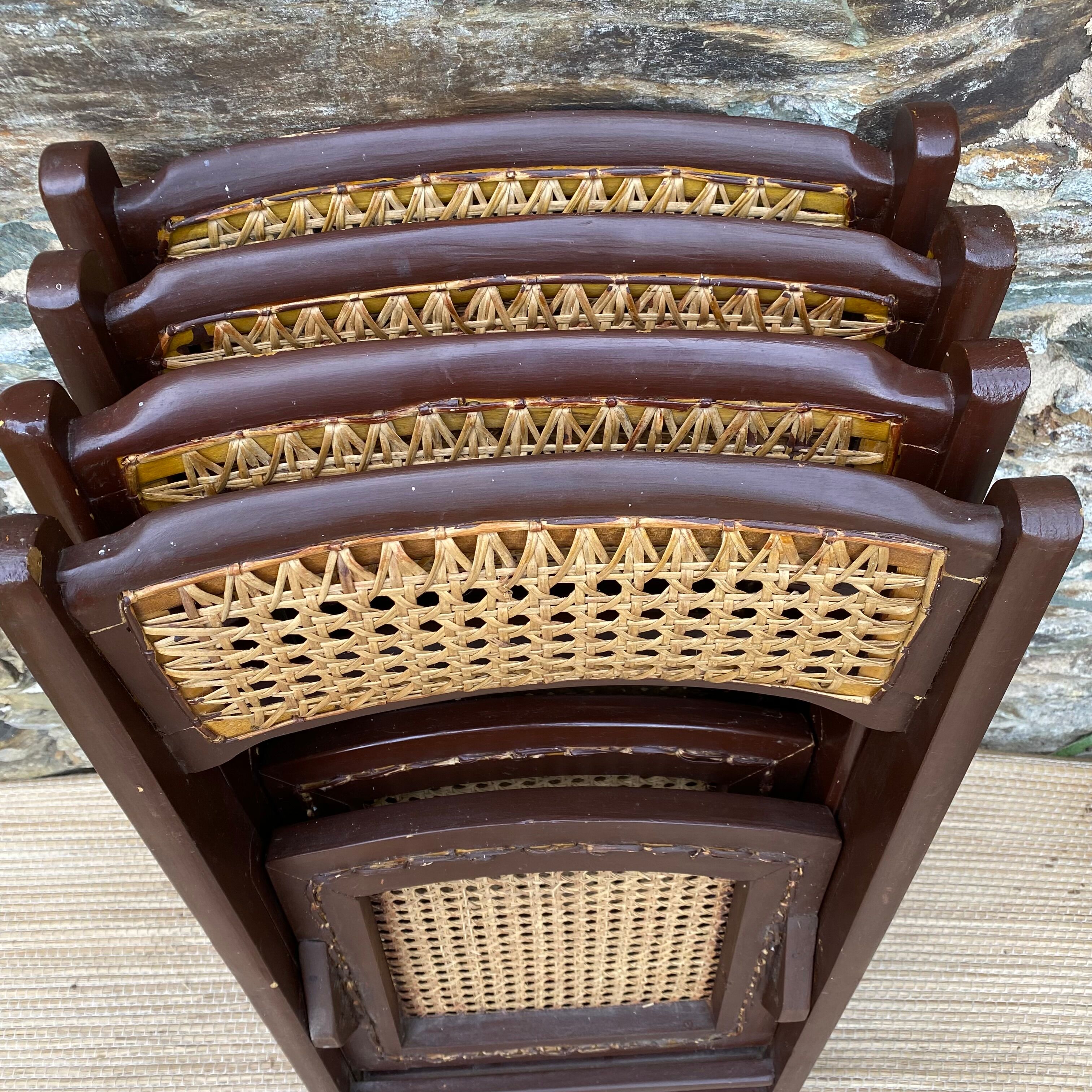 Vintage folding chairs wood and canning