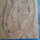 Study of a female nude in charcoal and sanguine, first half of the 20th century