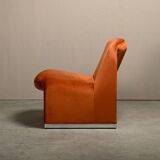 Fauteuil lounge Giancarlo Piretti Alky en velours d'automne pour Anonima Castelli, Italie