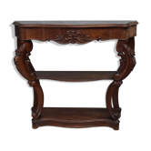 Console style Napoleon III era marble top mahogany end XIX