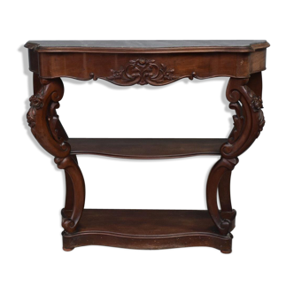 Console style Napoleon III era marble top mahogany end XIX