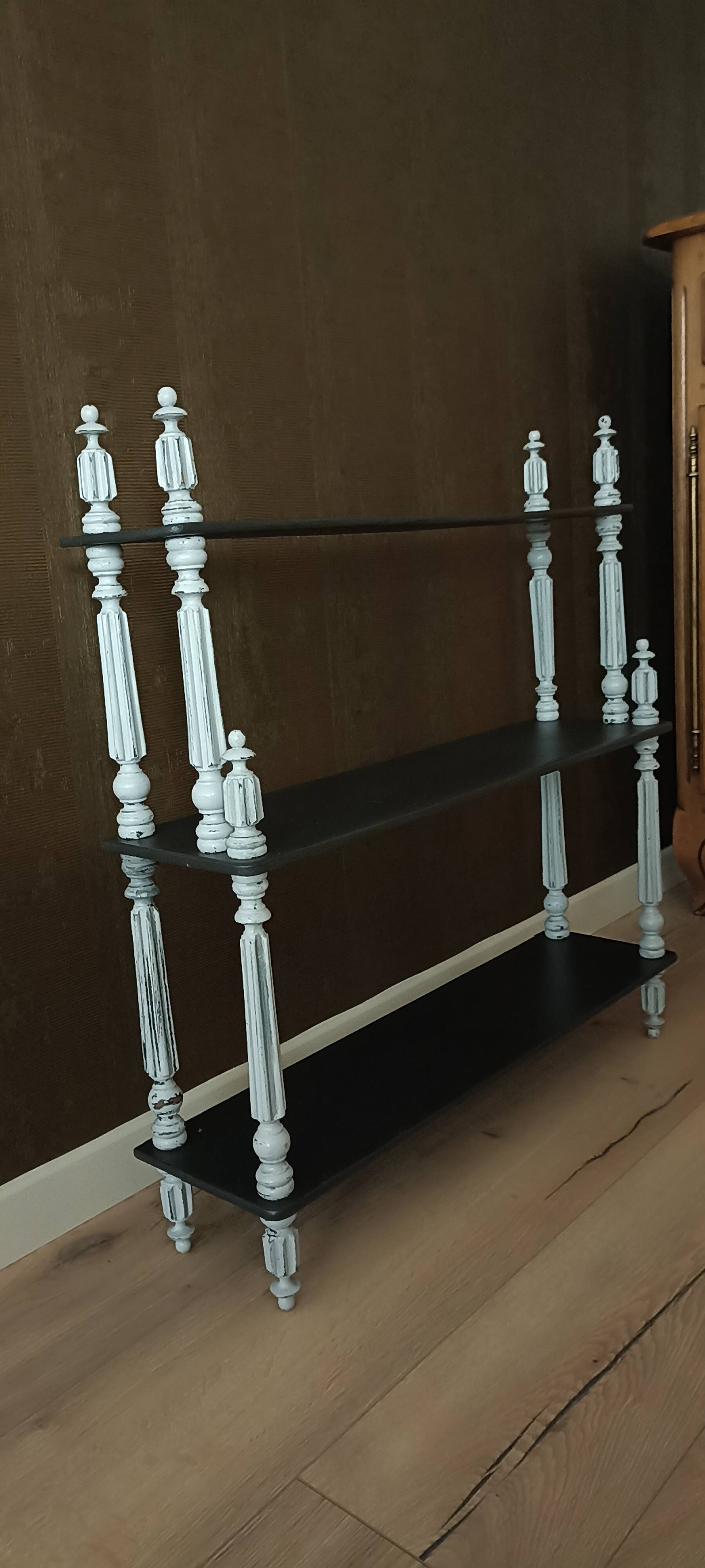 Weathered wooden shelf